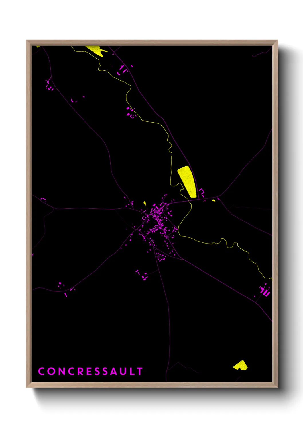 Une affiche de carte sur Concressault