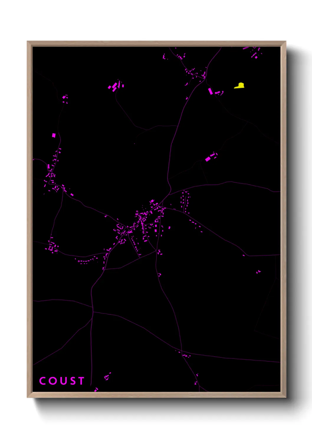 Une affiche de carte sur Coust