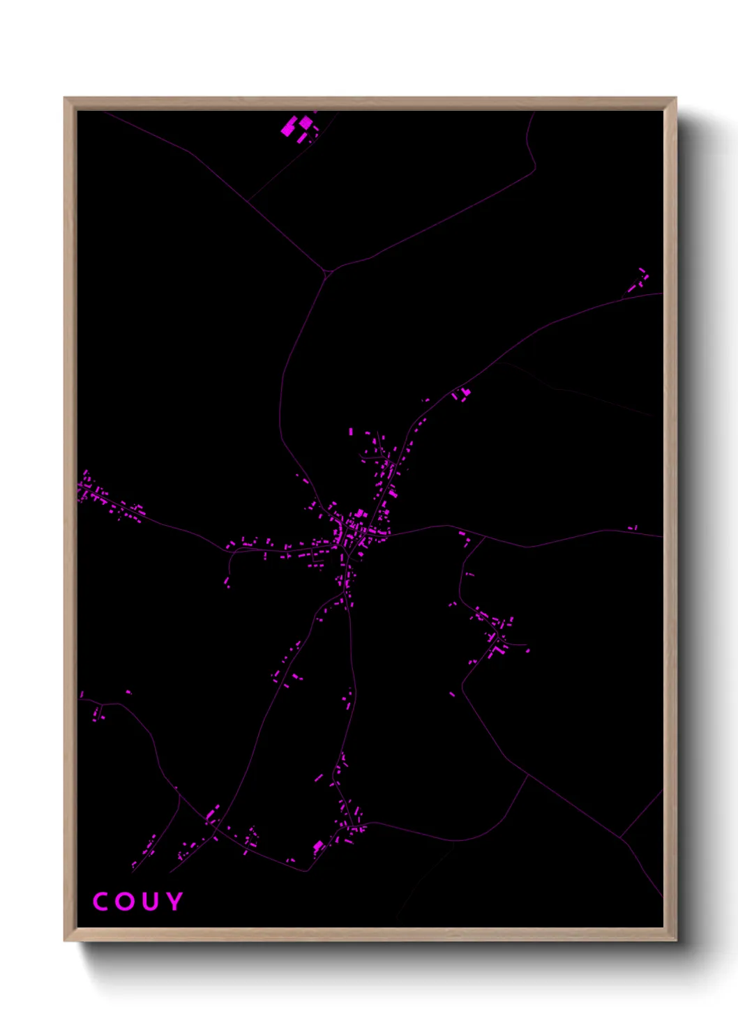 Une affiche de carte sur Couy