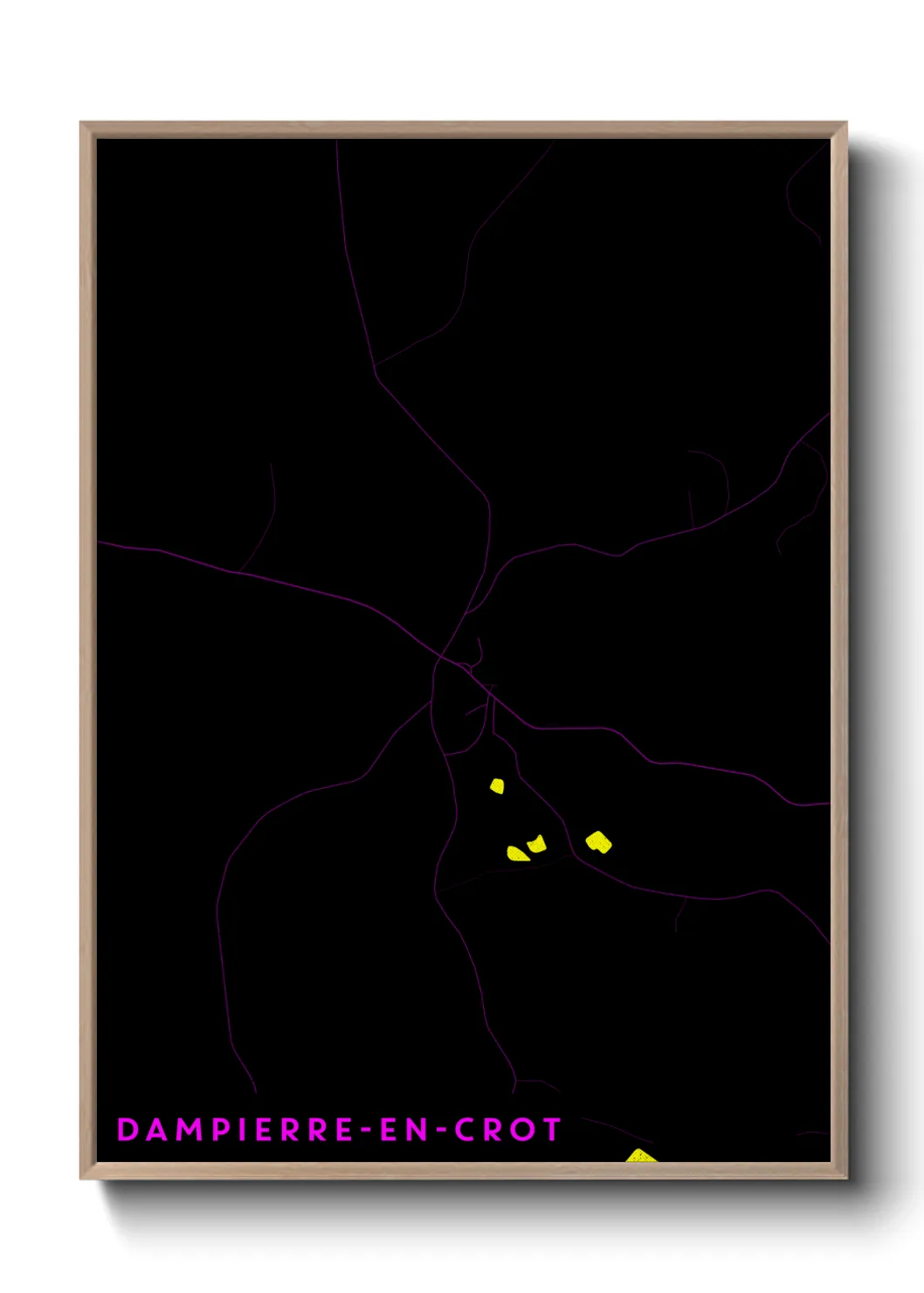 Une affiche de carte sur Dampierre-en-Crot