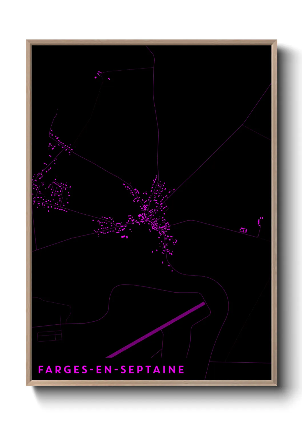 Une affiche de carte sur Farges-en-Septaine