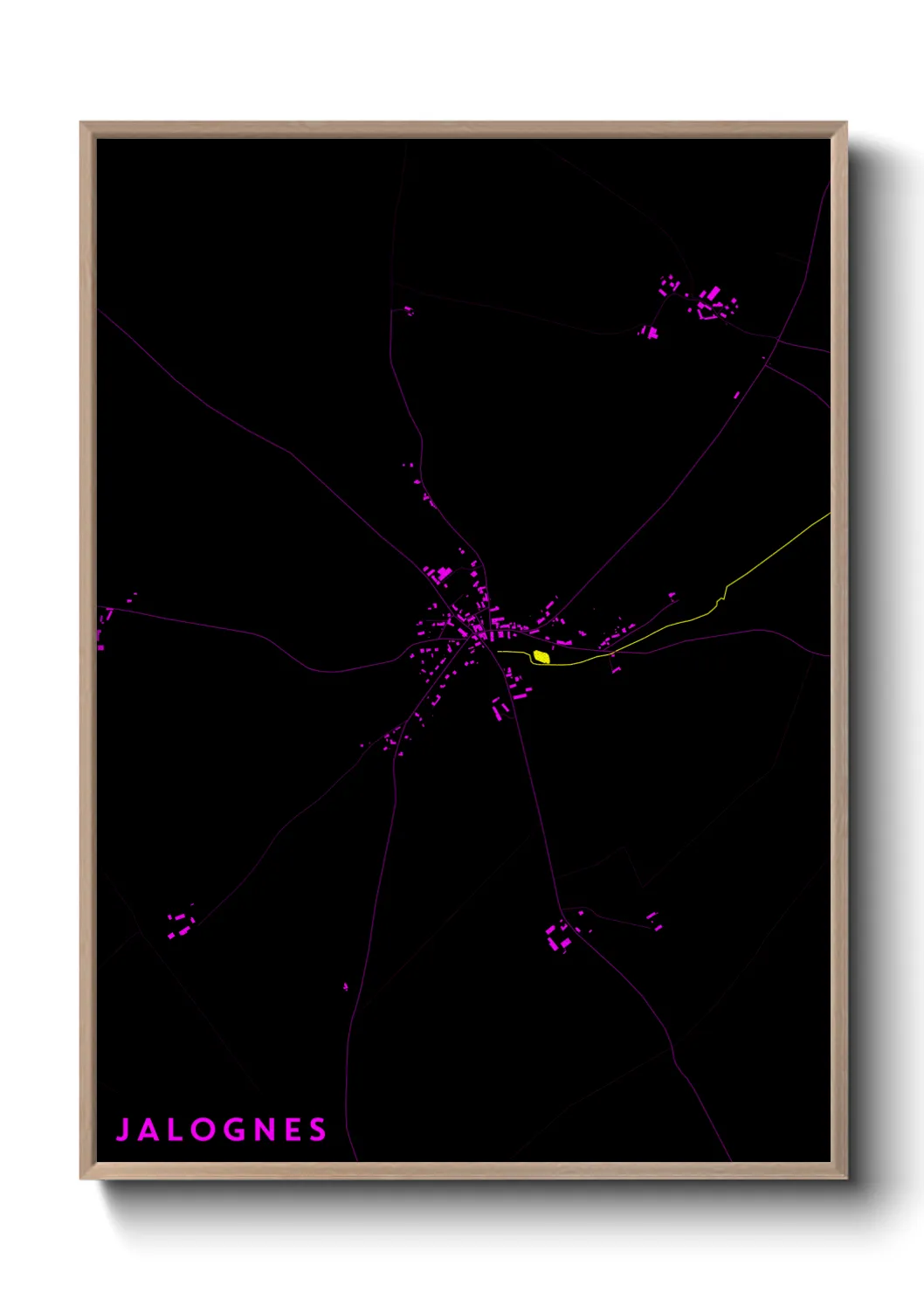 Une affiche de carte sur Jalognes