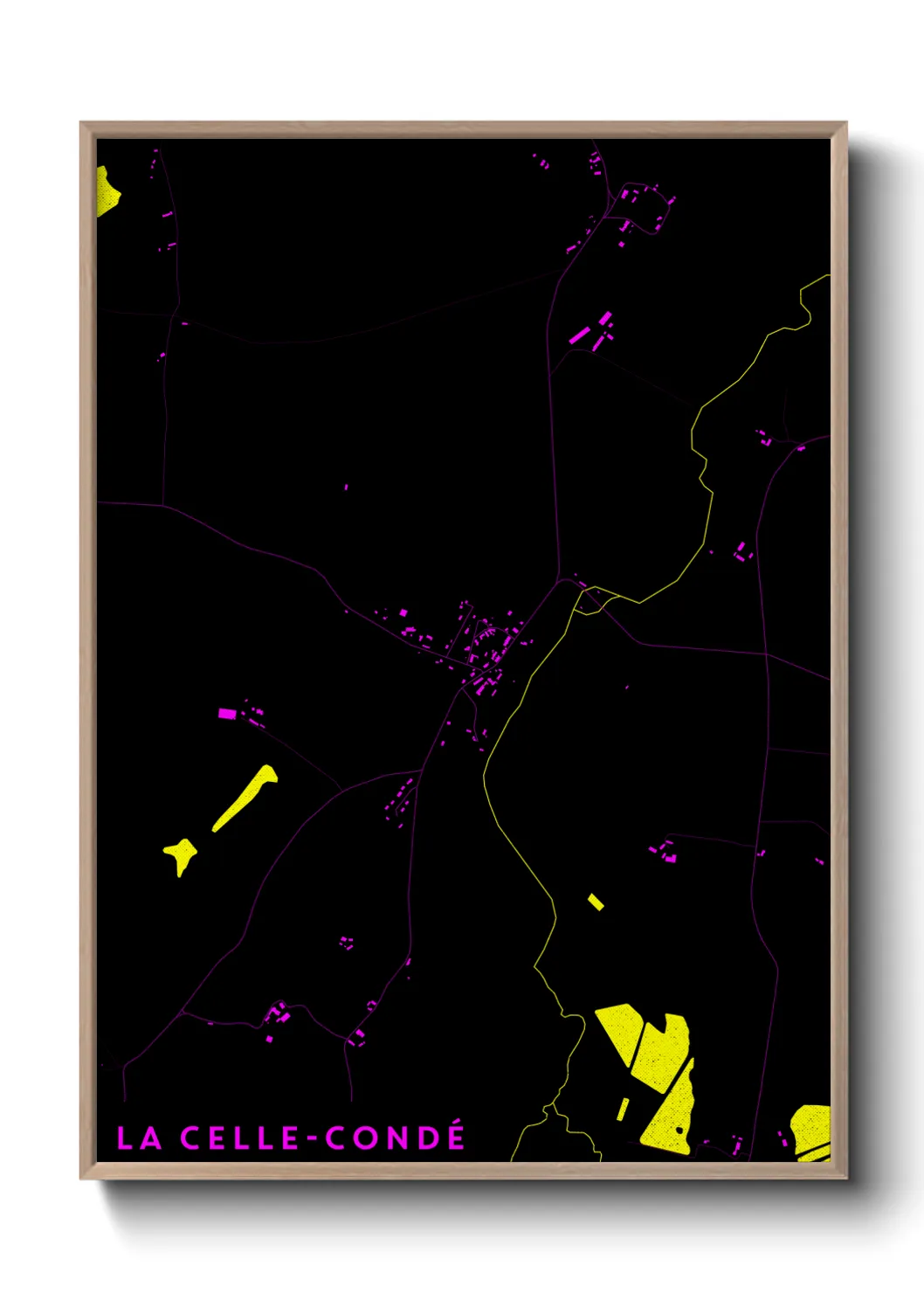 Une affiche de carte sur La Celle-Condé