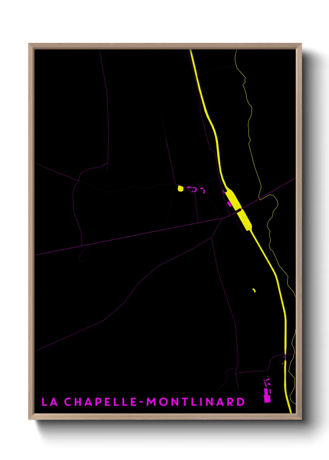 Une affiche de carte sur La Chapelle-Montlinard