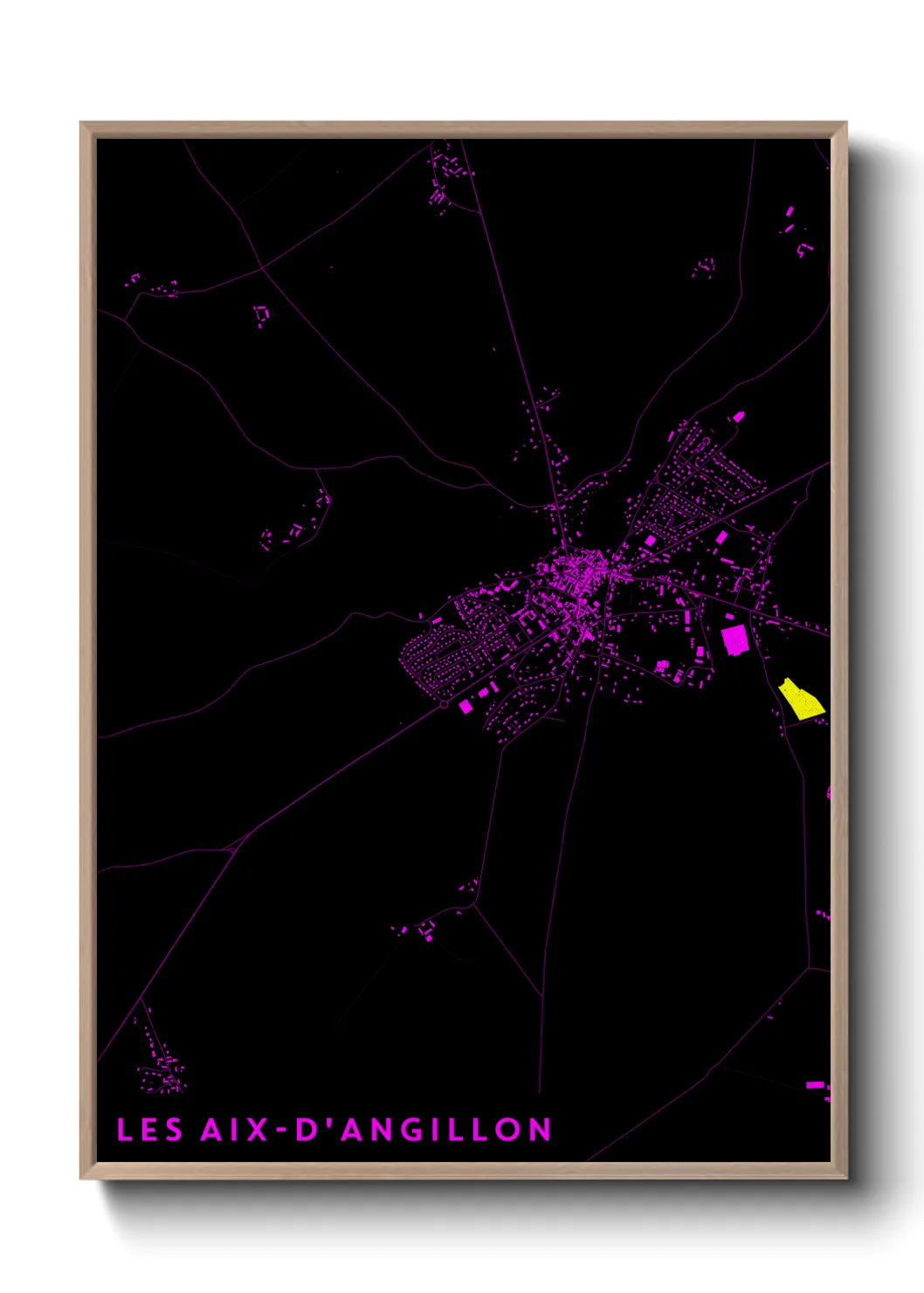 Une affiche de carte sur Les Aix-d'Angillon