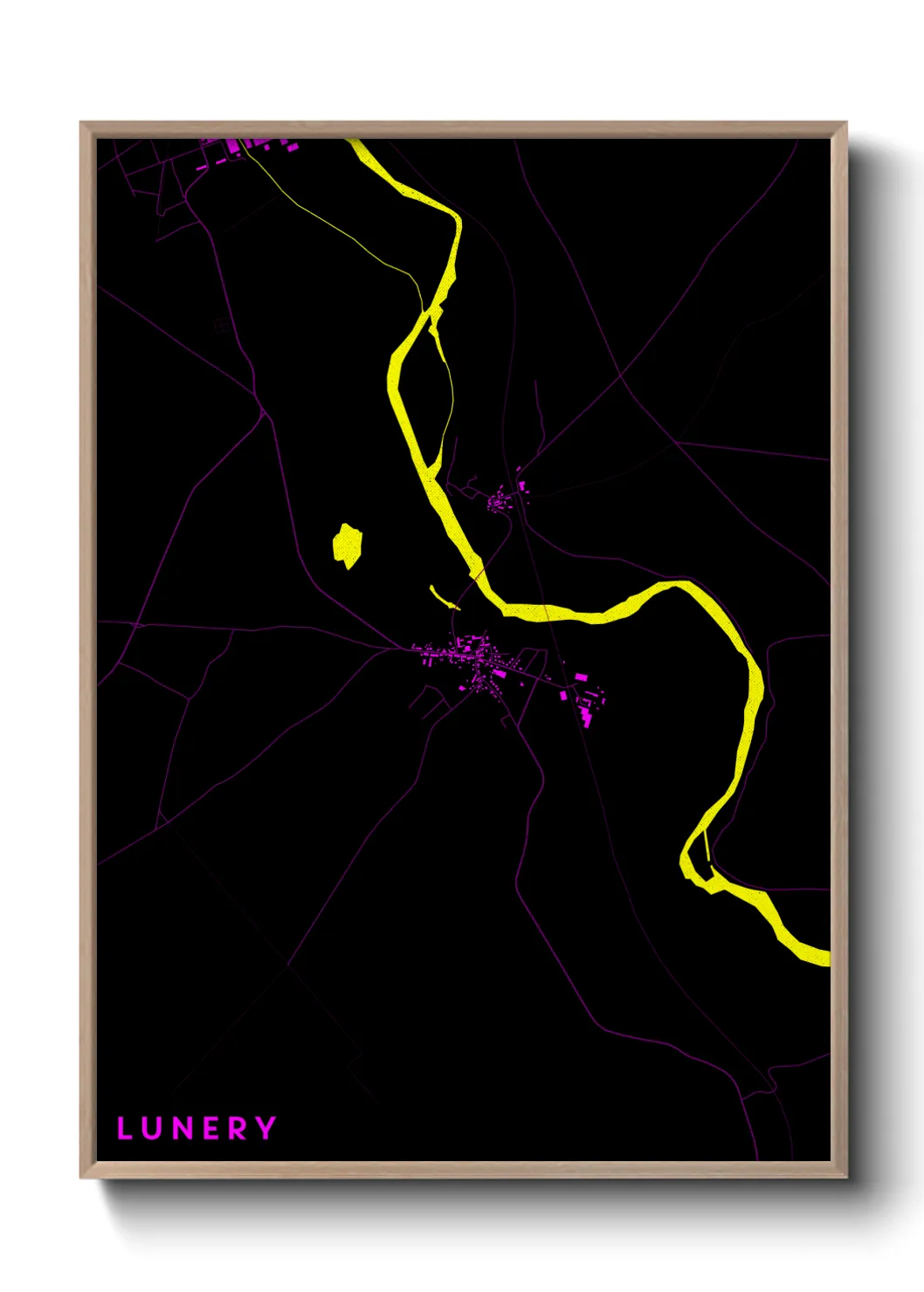 Une affiche de carte sur Lunery