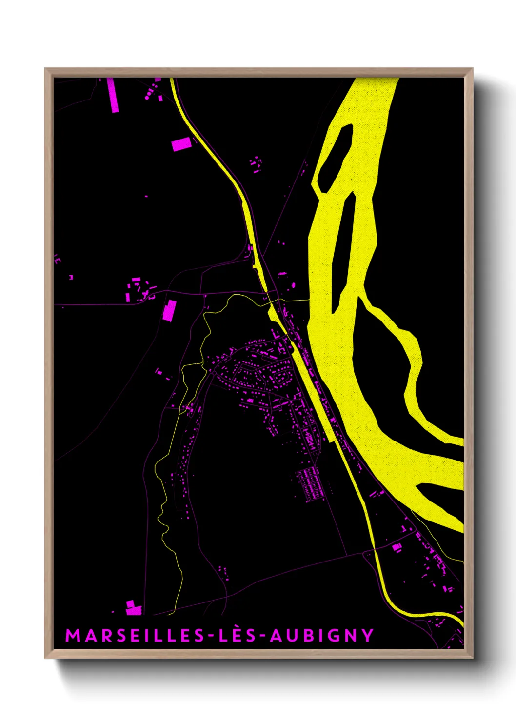 Une affiche de carte sur Marseilles-lès-Aubigny