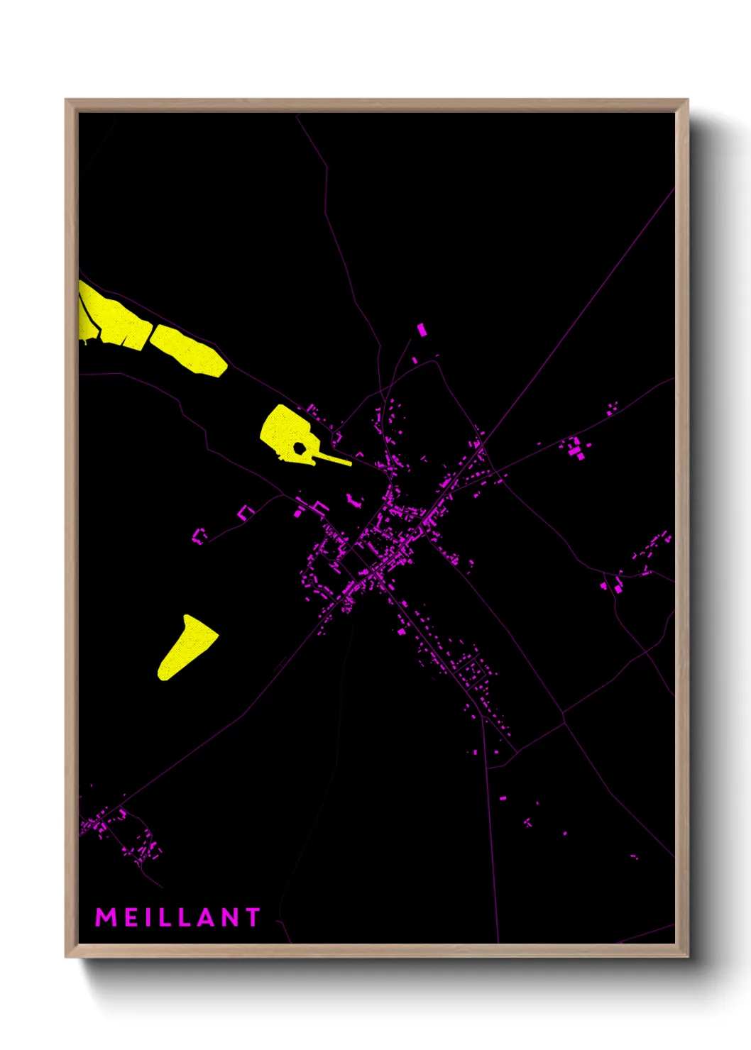 Une affiche de carte sur Meillant