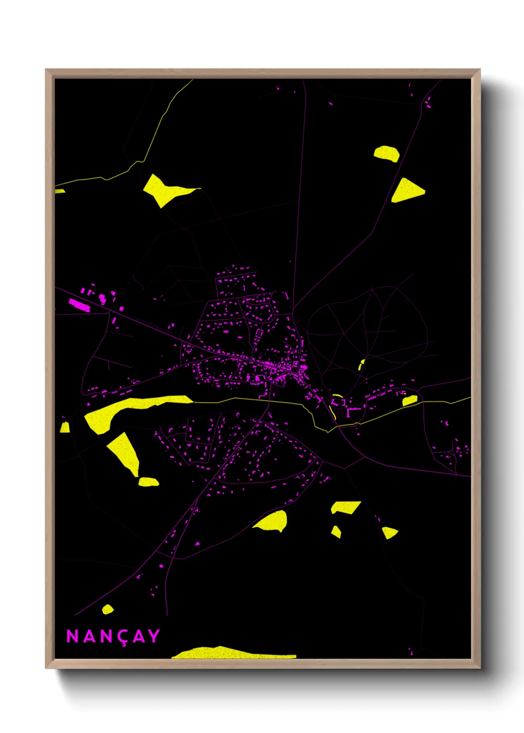 Une affiche de carte sur Nançay