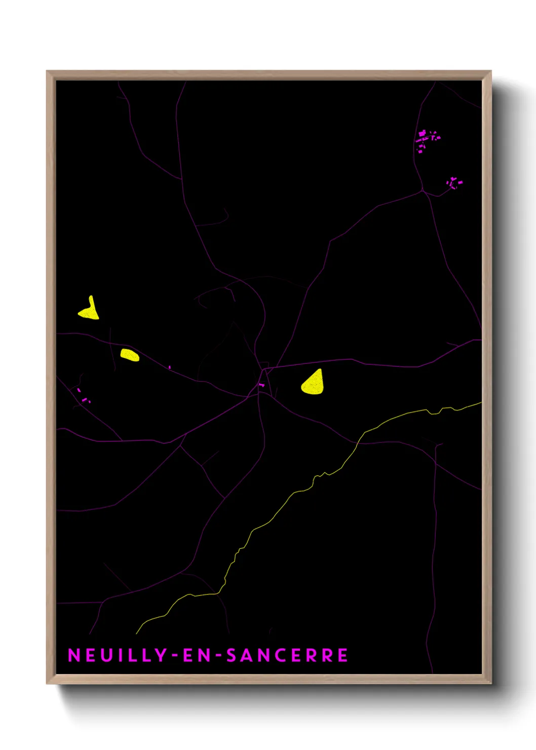 Une affiche de carte sur Neuilly-en-Sancerre