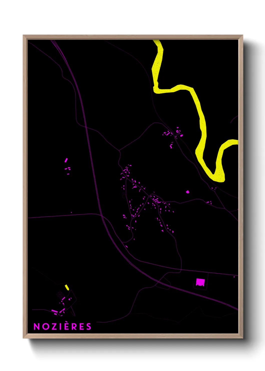 Une affiche de carte sur Nozières