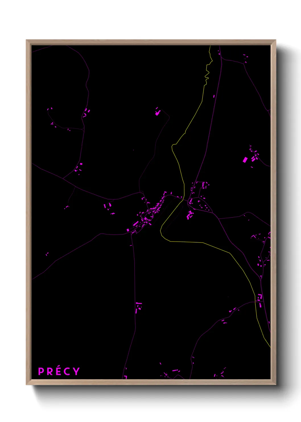 Une affiche de carte sur Précy