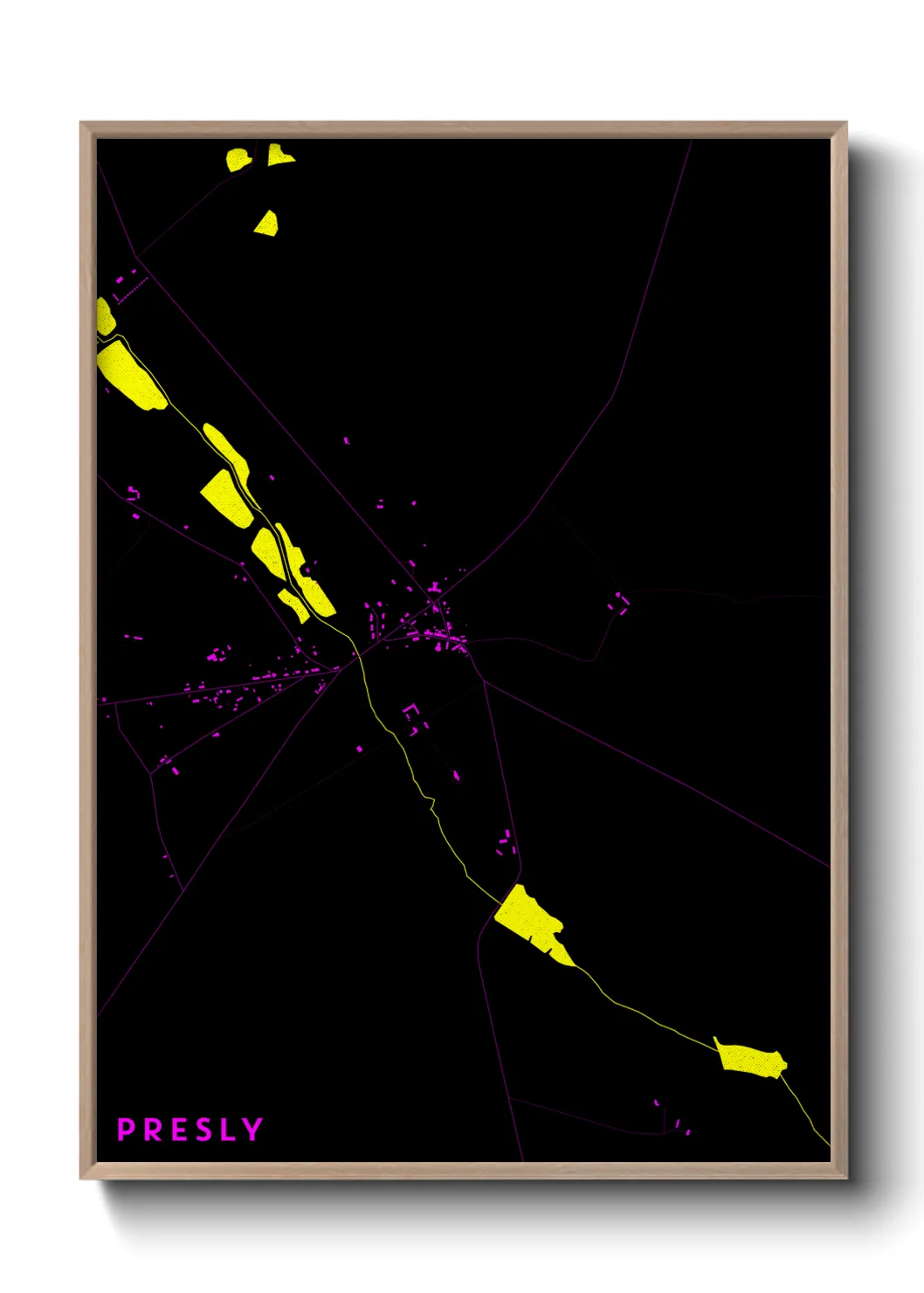 Une affiche de carte sur Presly