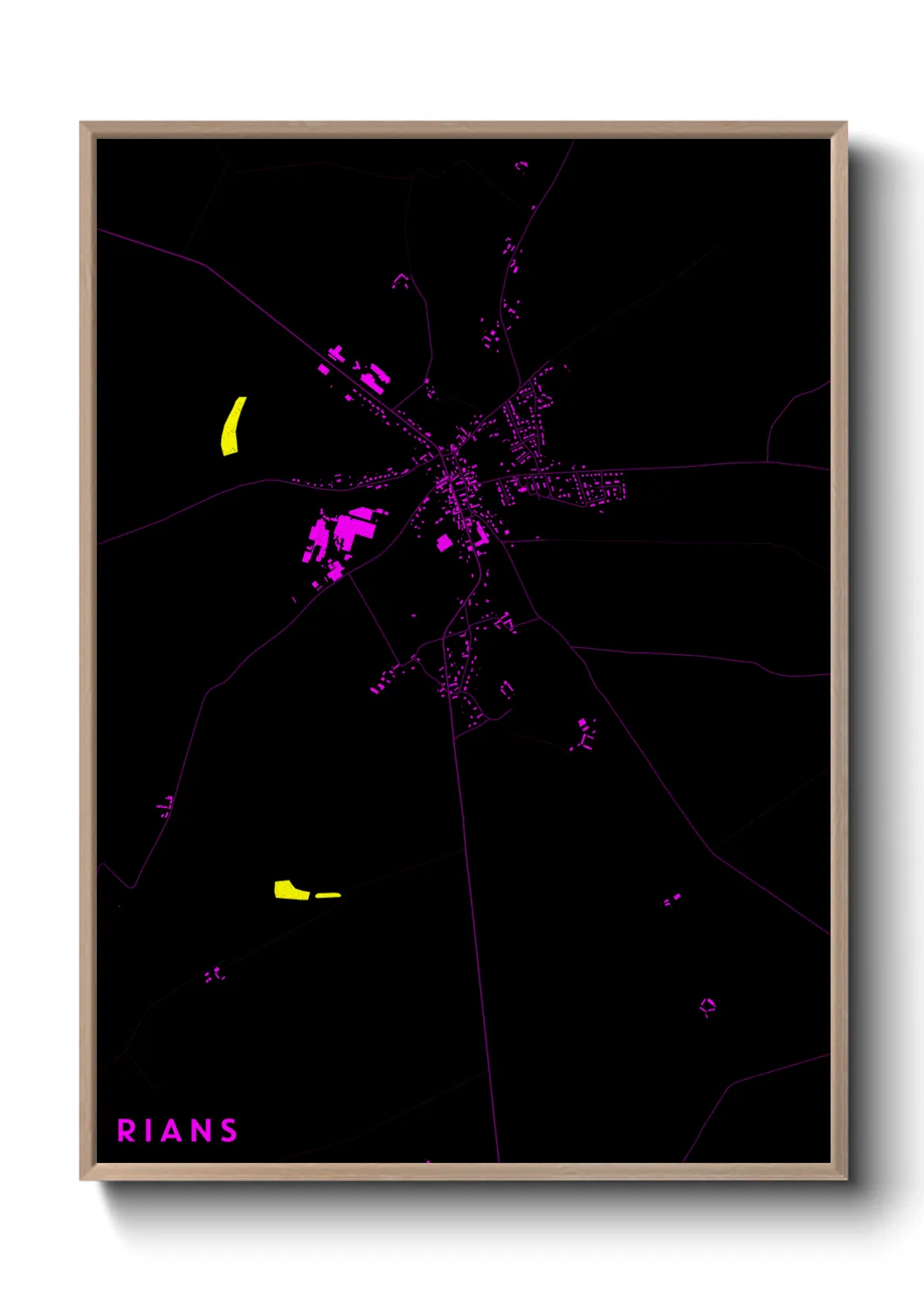 Une affiche de carte sur Rians