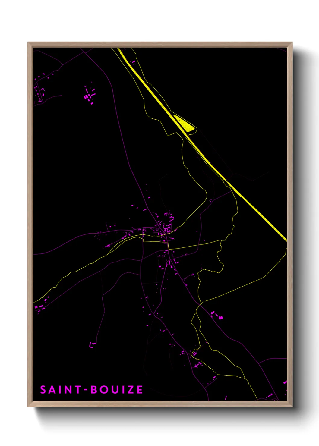 Une affiche de carte sur Saint-Bouize