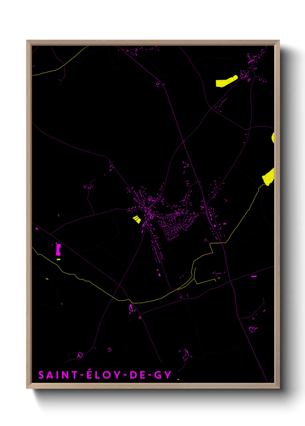 Une affiche de carte sur Saint-Éloy-de-Gy
