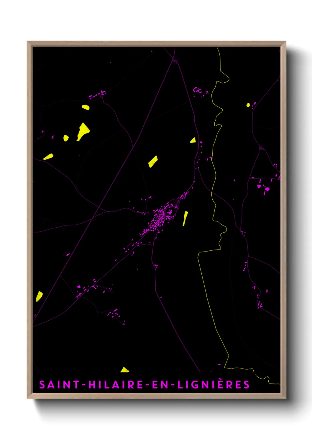 Une affiche de carte sur Saint-Hilaire-en-Lignières