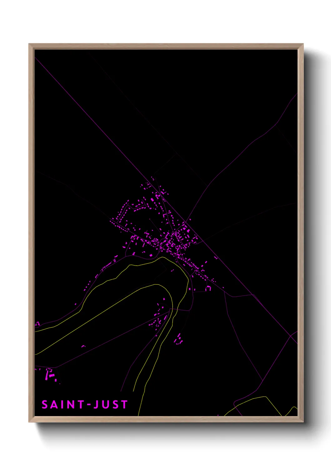 Une affiche de carte sur Saint-Just