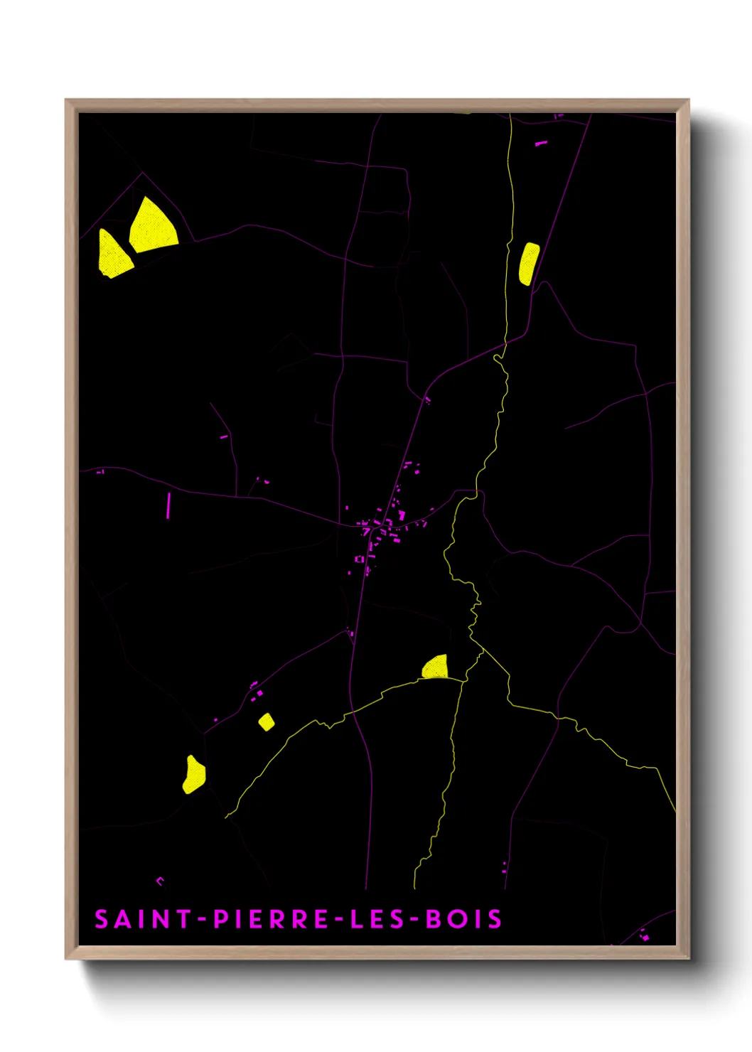 Une affiche de carte sur Saint-Pierre-les-Bois