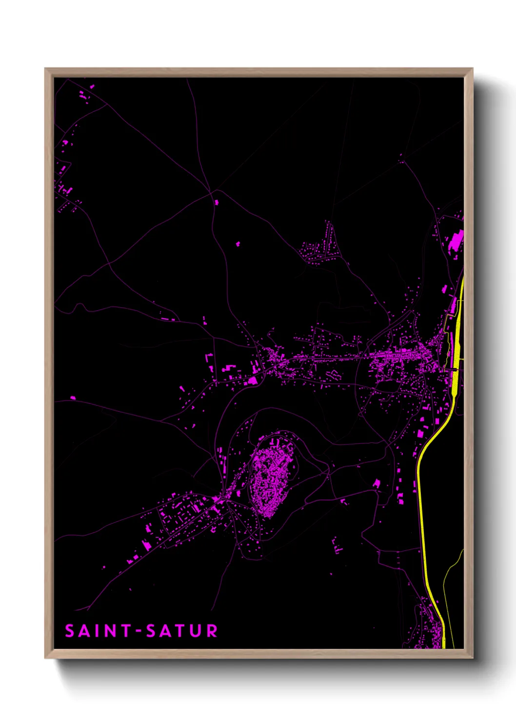 Une affiche de carte sur Saint-Satur