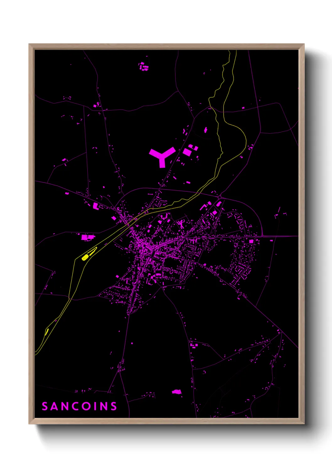 Une affiche de carte sur Sancoins