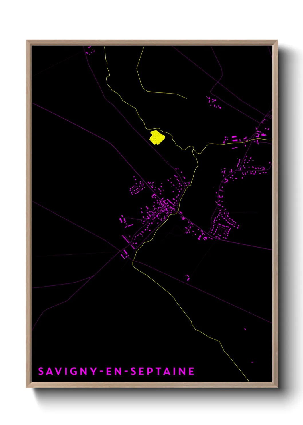 Une affiche de carte sur Savigny-en-Septaine