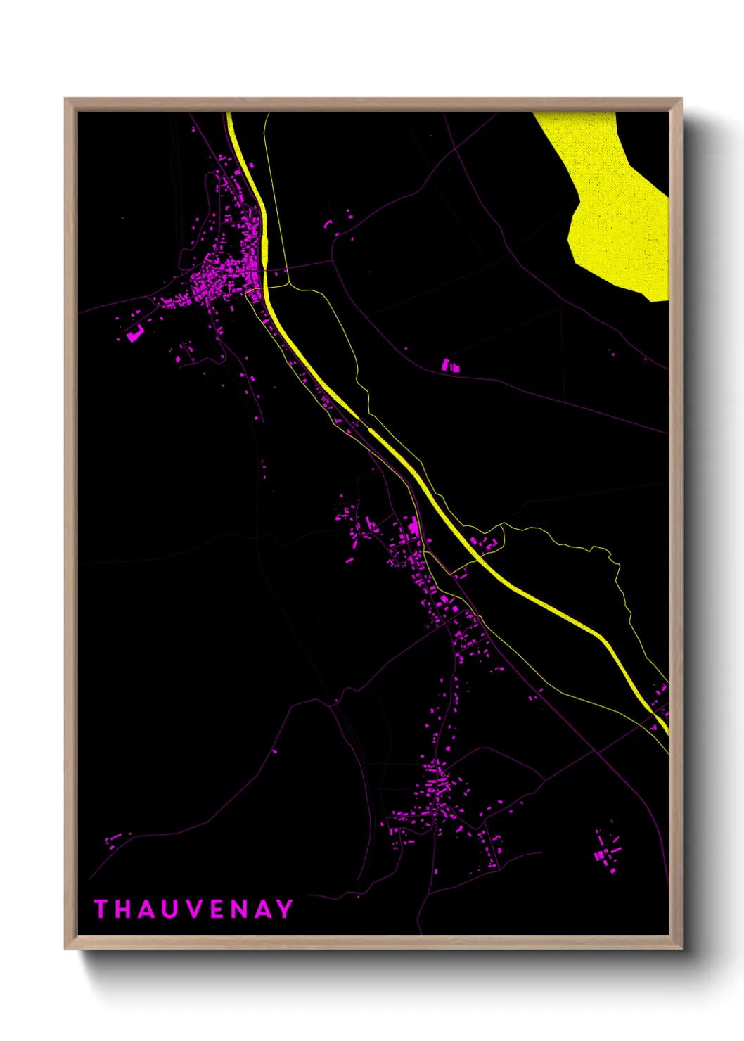 Une affiche de carte sur Thauvenay