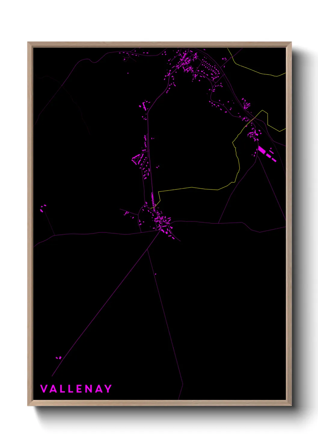 Une affiche de carte sur Vallenay