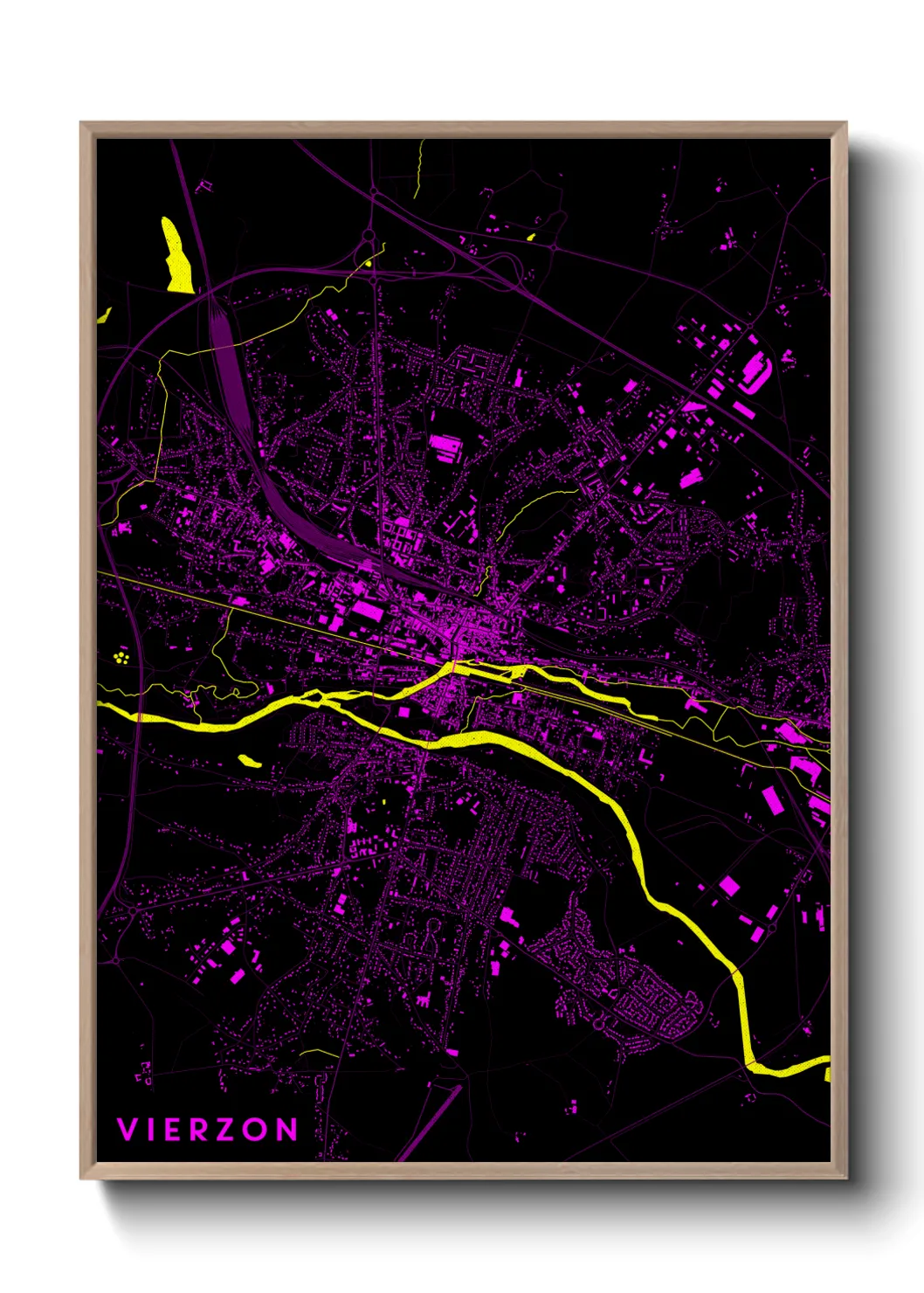 Une affiche de carte sur Vierzon