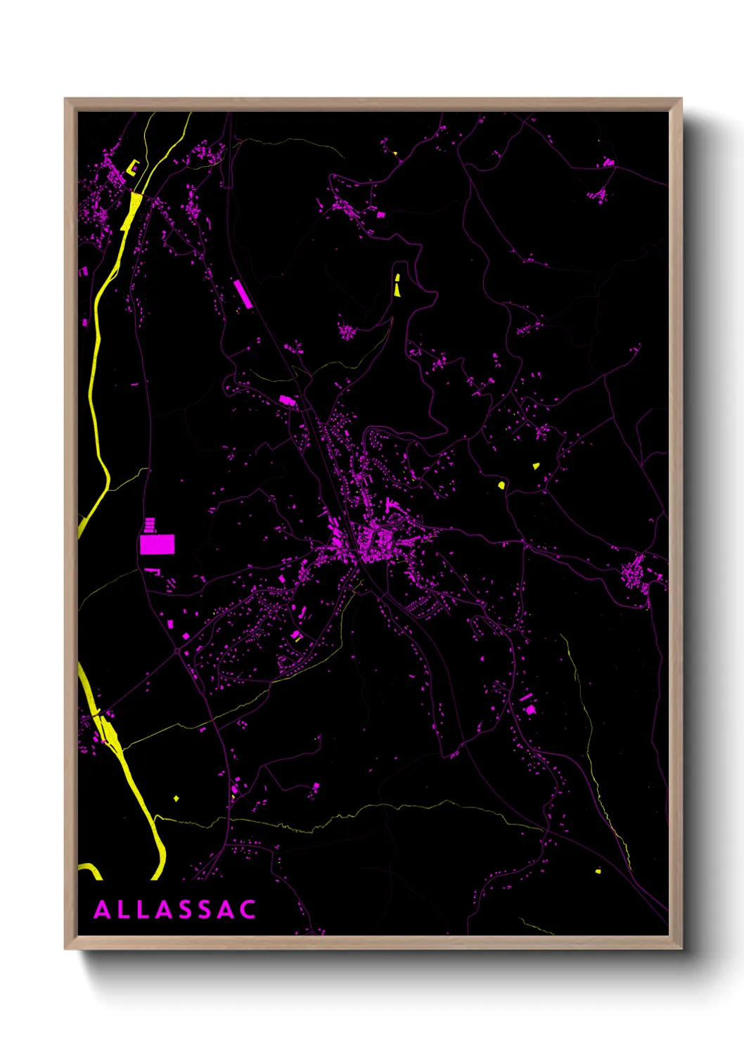 Une affiche de carte sur Allassac