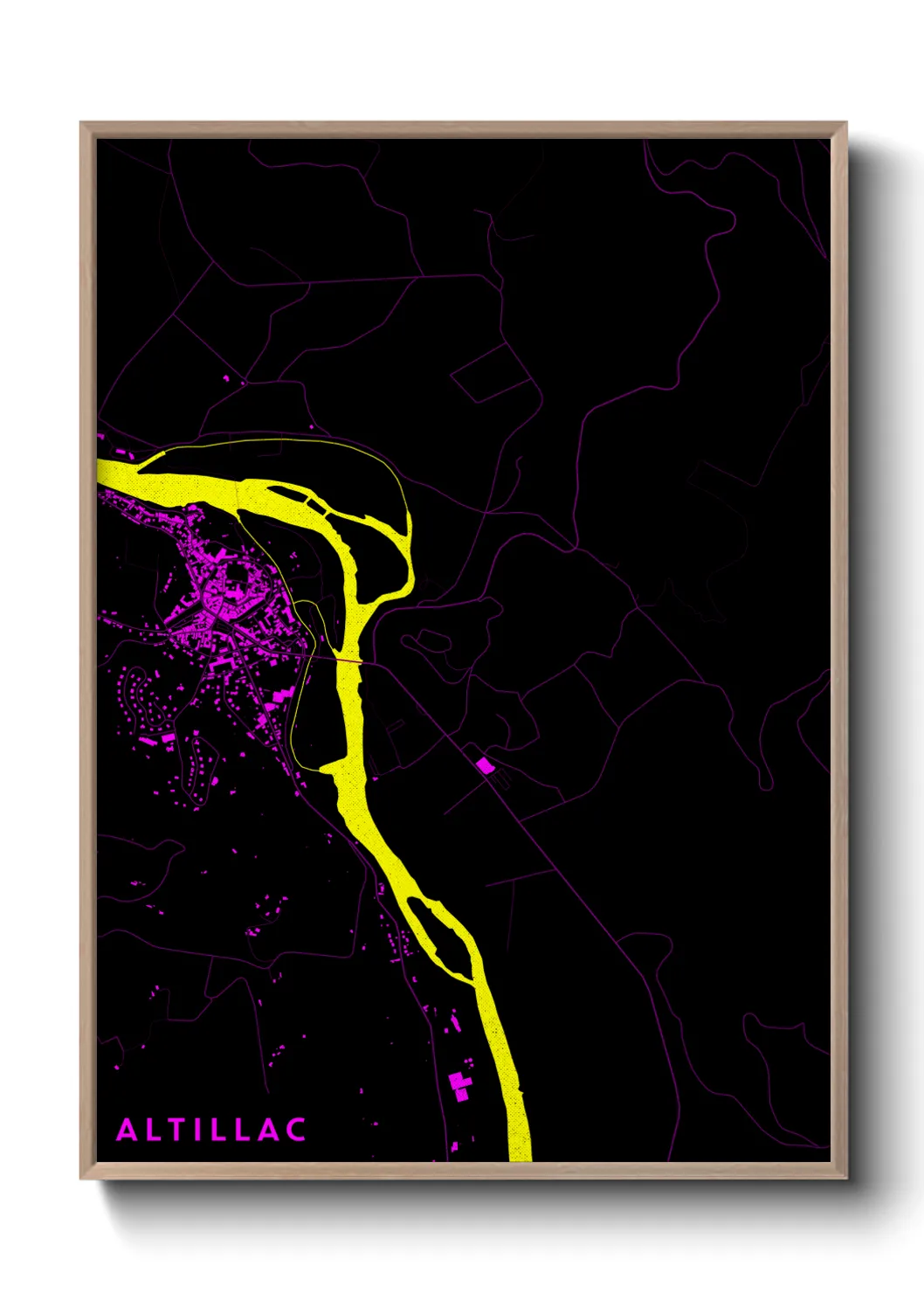 Une affiche de carte sur Altillac