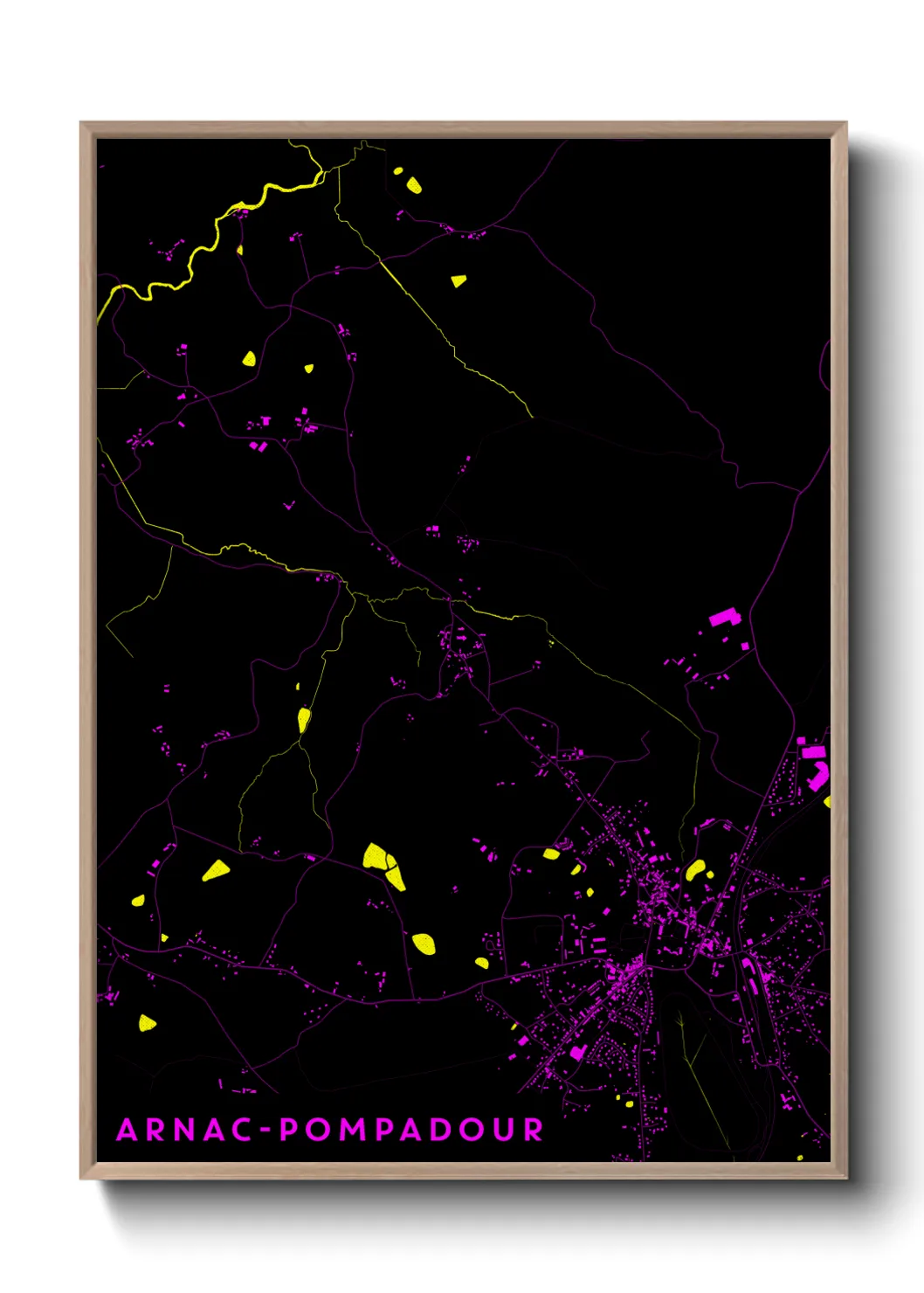 Une affiche de carte sur Arnac-Pompadour