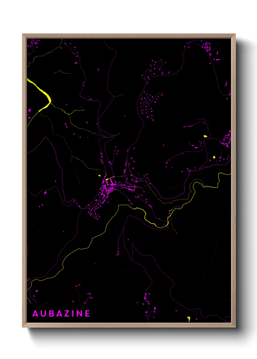 Une affiche de carte sur Aubazine