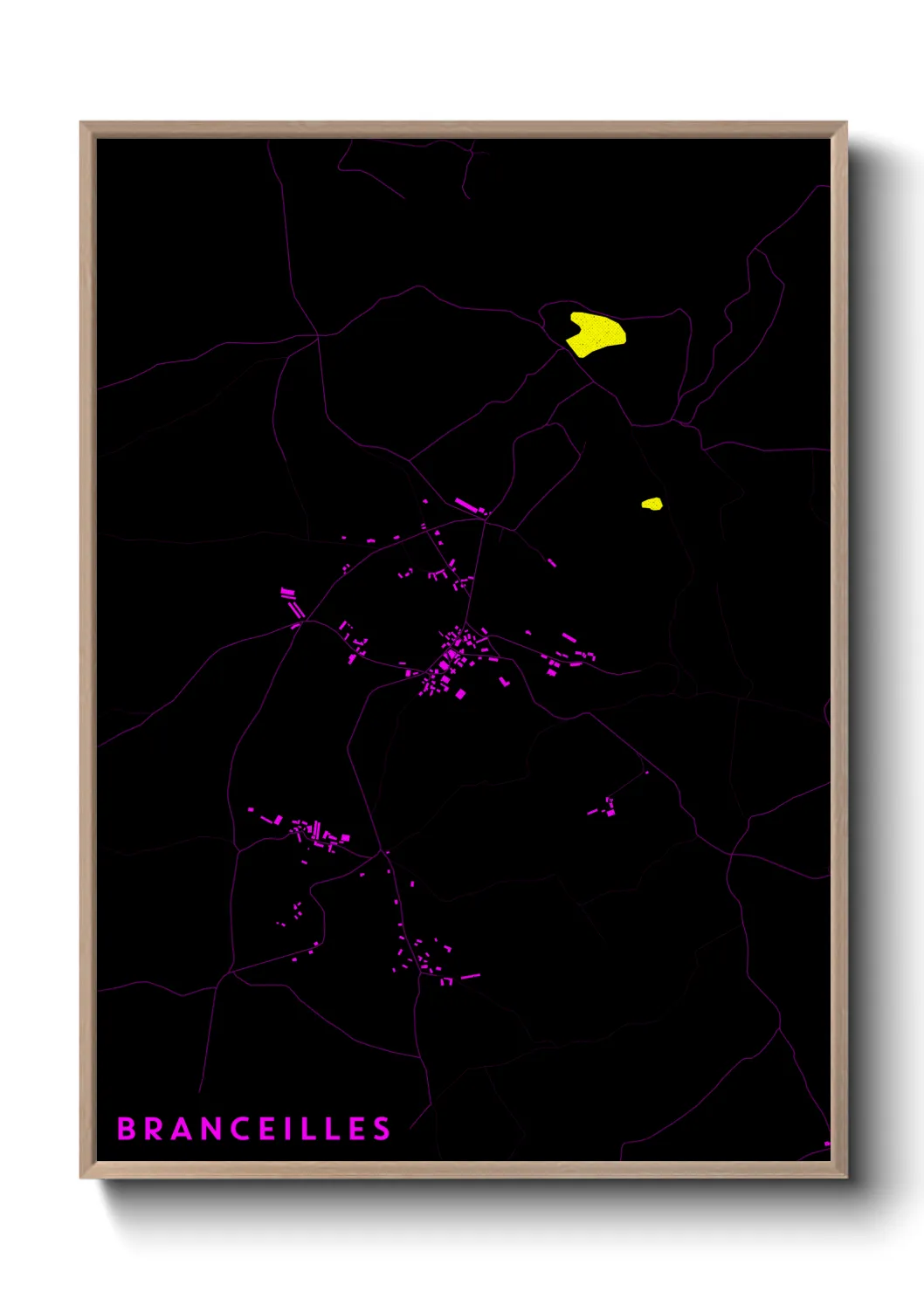 Une affiche de carte sur Branceilles