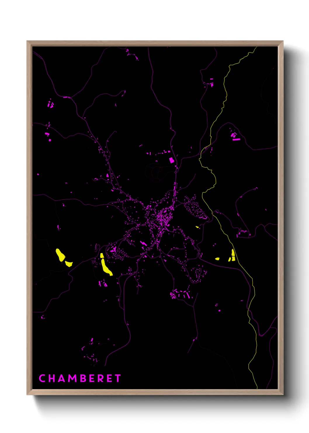 Une affiche de carte sur Chamberet