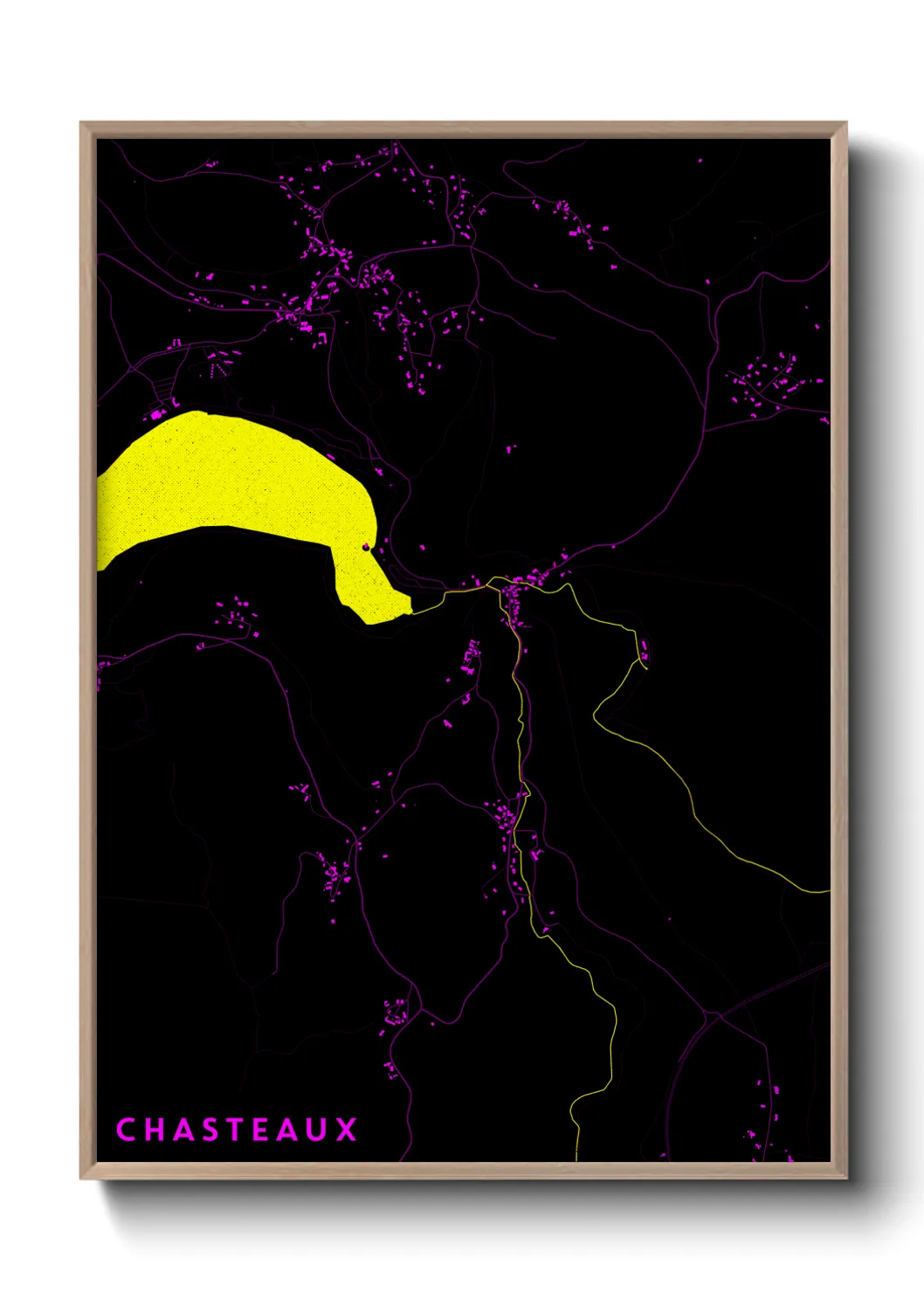 Une affiche de carte sur Chasteaux