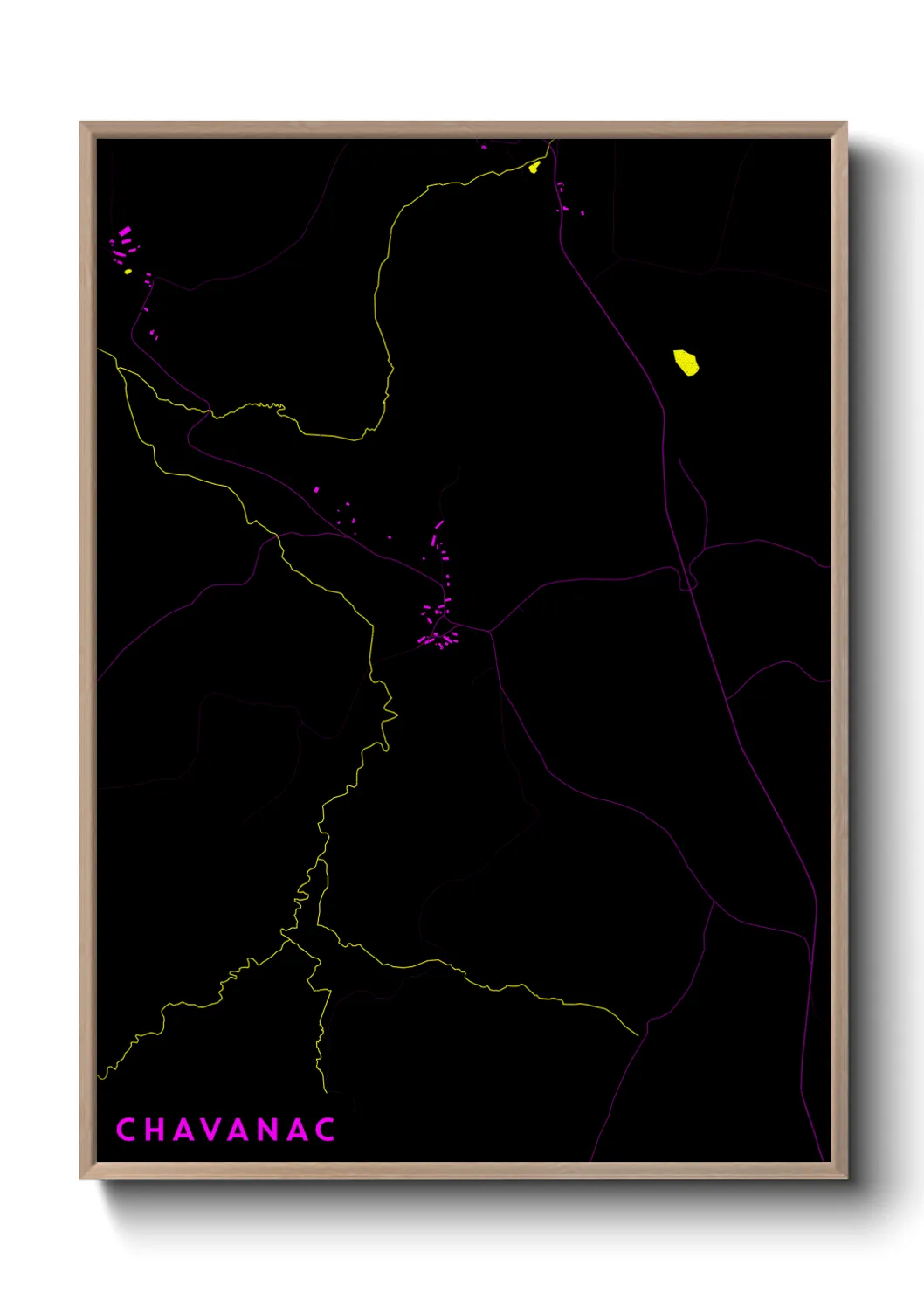 Une affiche de carte sur Chavanac