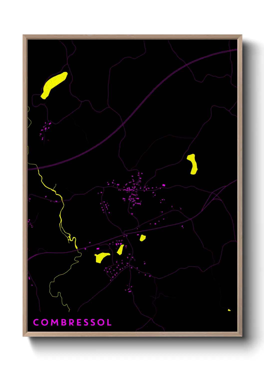 Une affiche de carte sur Combressol