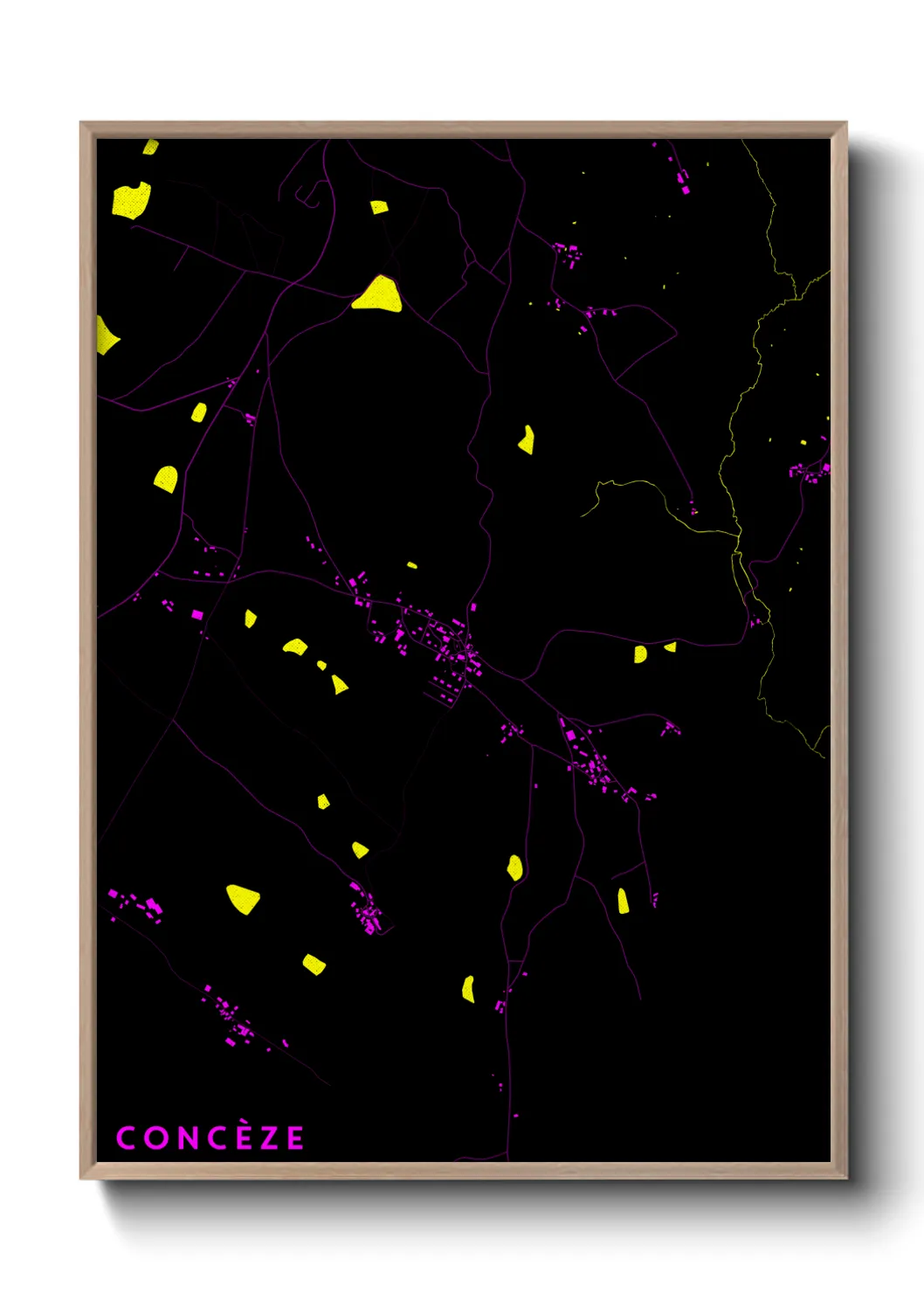 Une affiche de carte sur Concèze