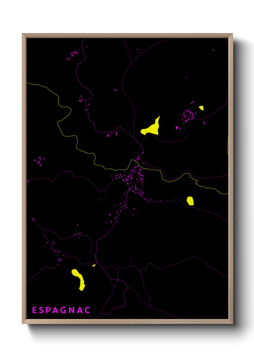 Une affiche de carte sur Espagnac