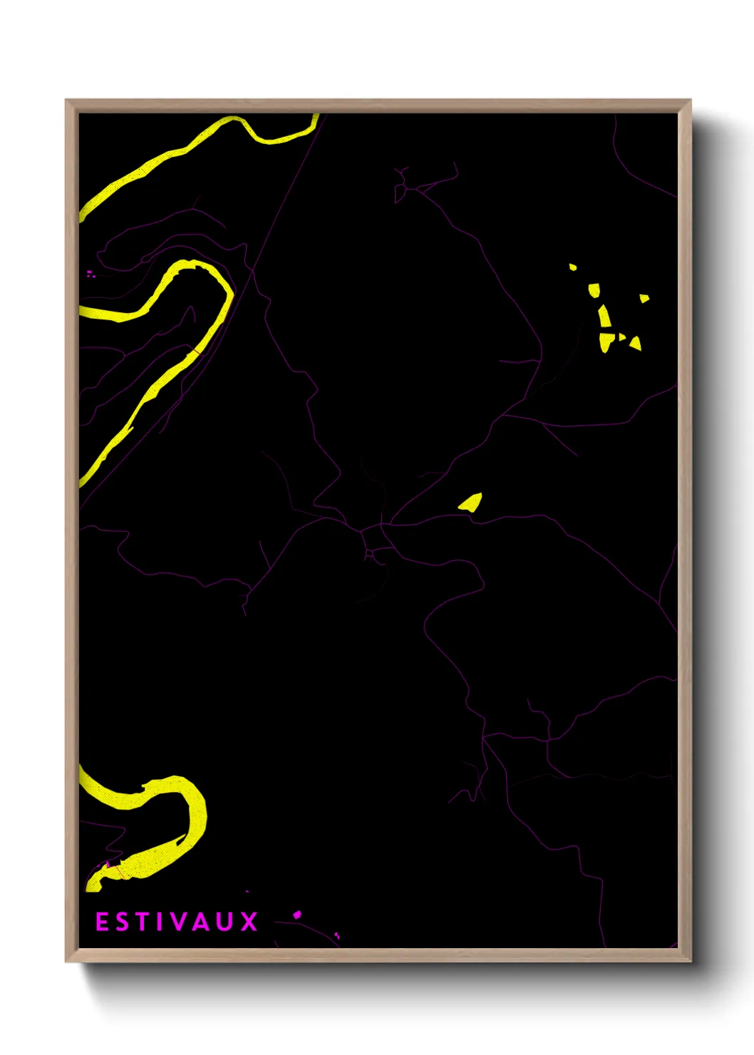 Une affiche de carte sur Estivaux