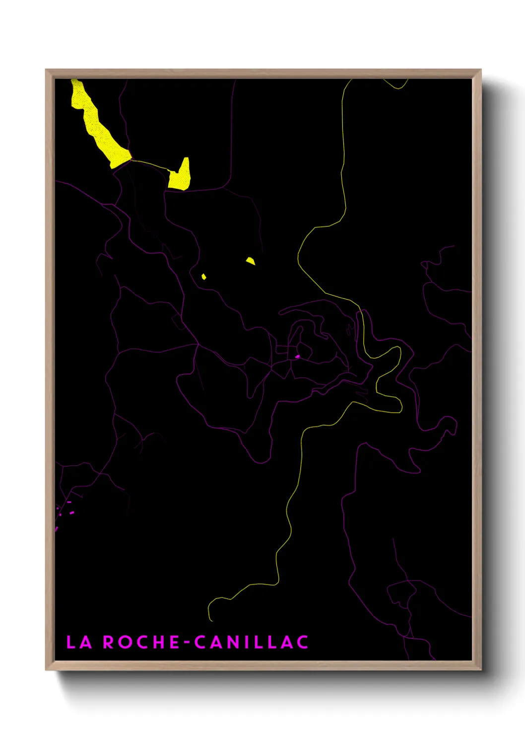 Une affiche de carte sur La Roche-Canillac