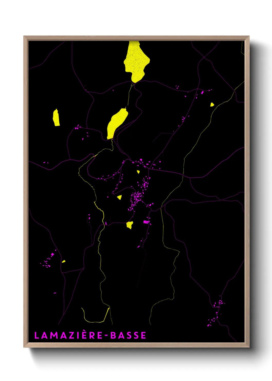 Une affiche de carte sur Lamazière-Basse