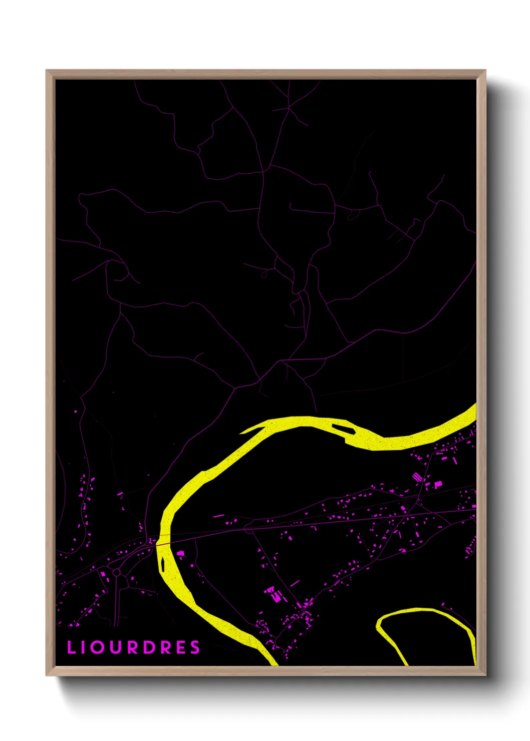 Une affiche de carte sur Liourdres