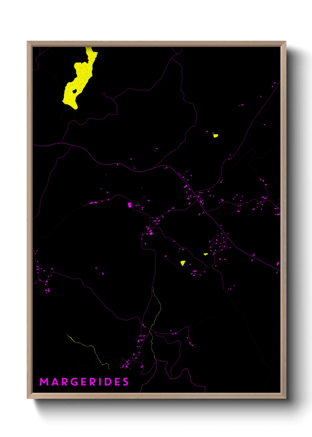 Une affiche de carte sur Margerides