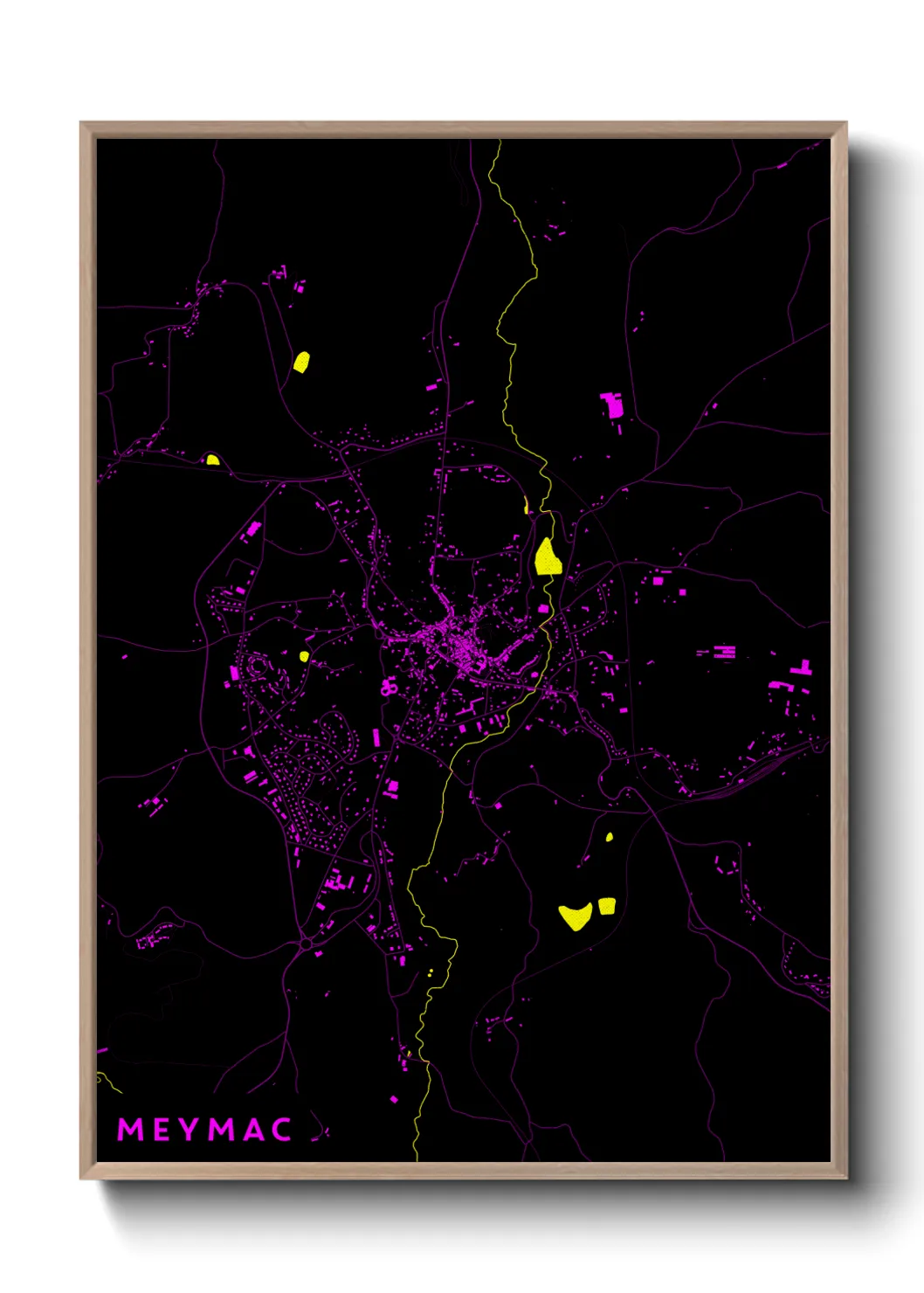 Une affiche de carte sur Meymac