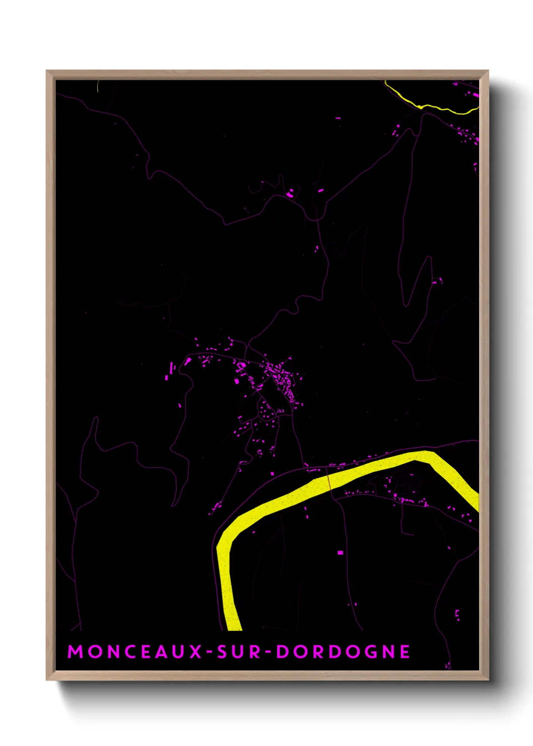 Une affiche de carte sur Monceaux-sur-Dordogne
