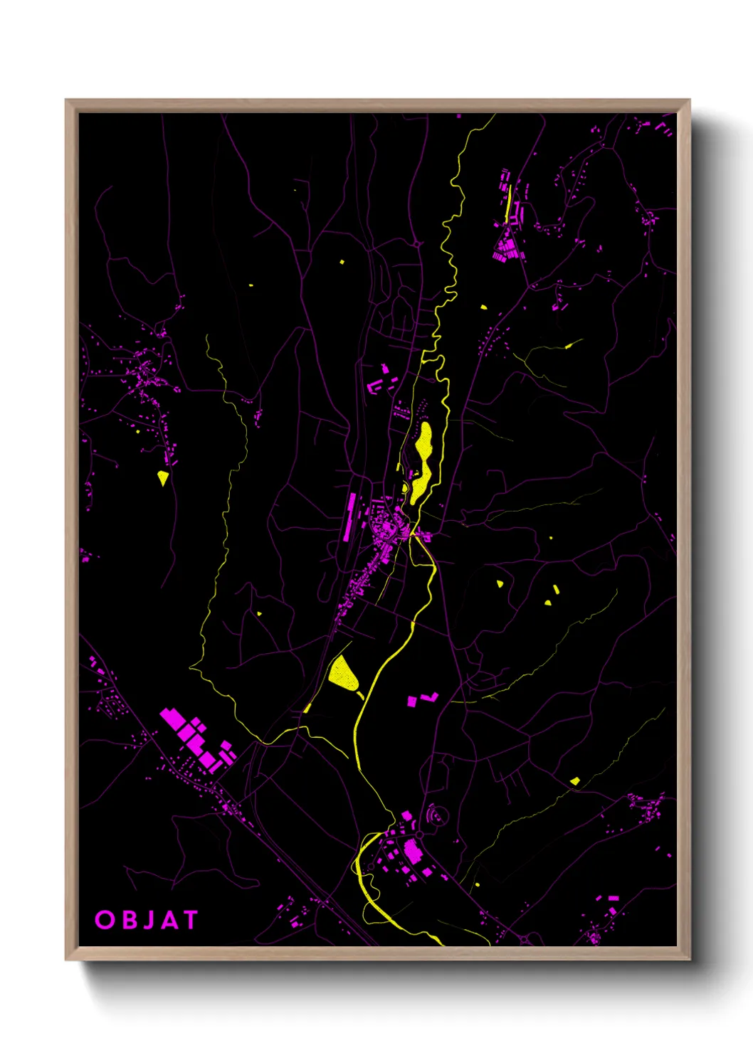Une affiche de carte sur Objat