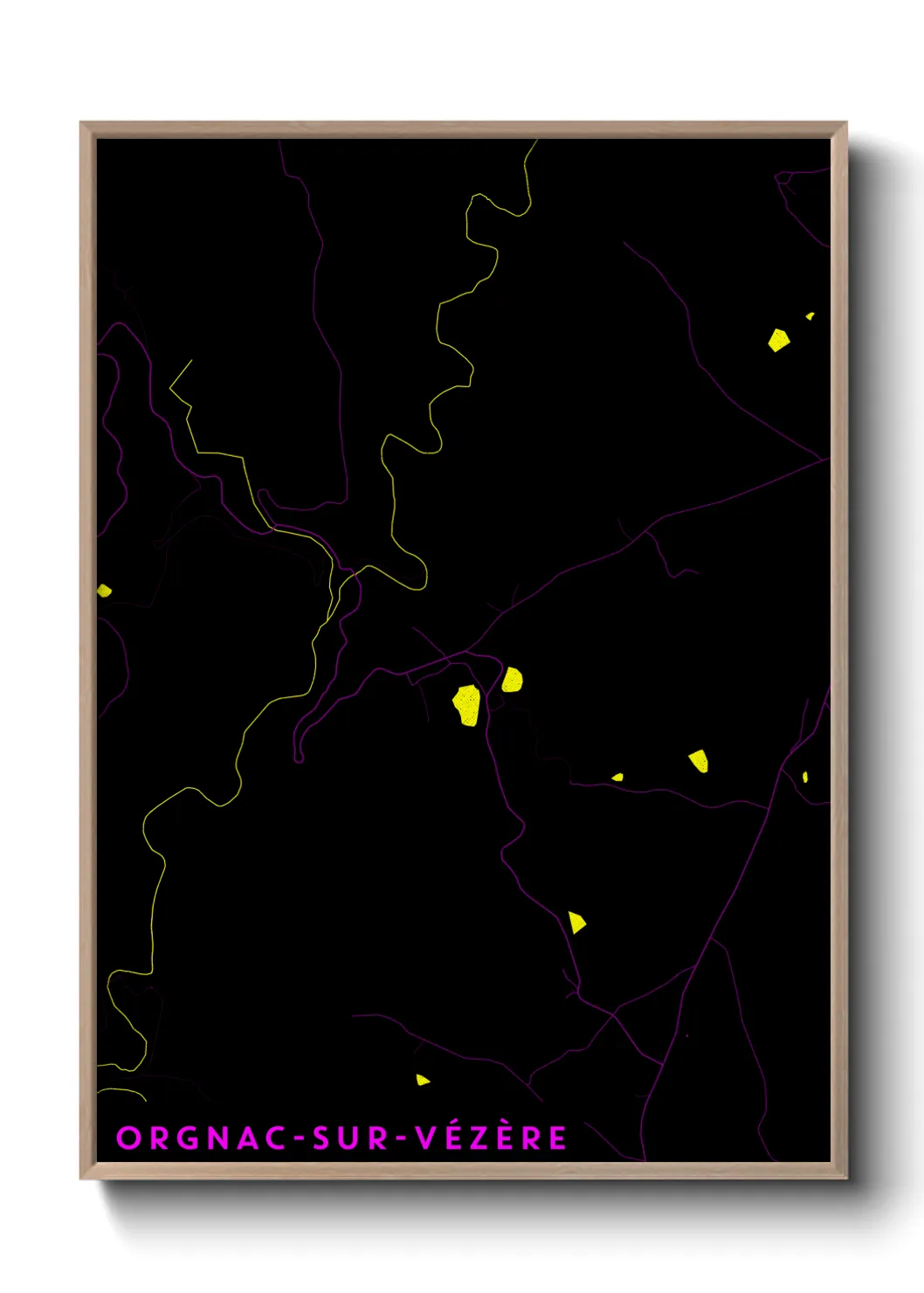 Une affiche de carte sur Orgnac-sur-Vézère