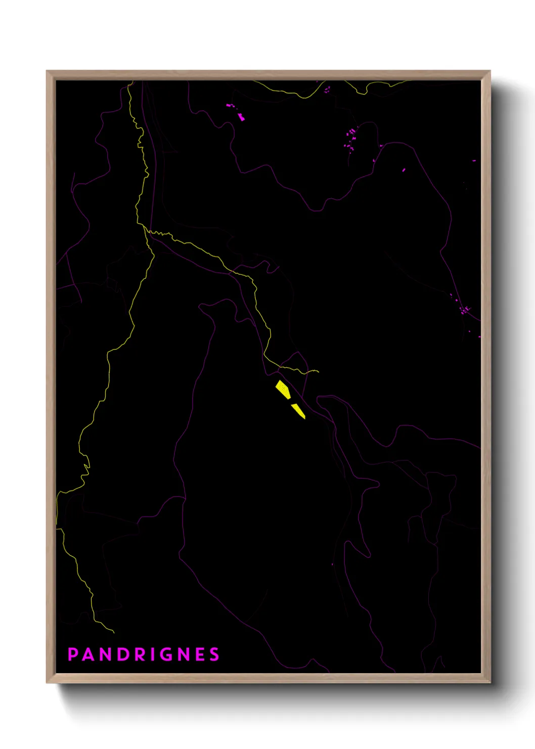 Une affiche de carte sur Pandrignes